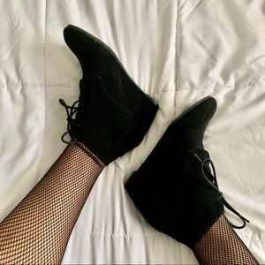 Black Lace Up Boot Heels